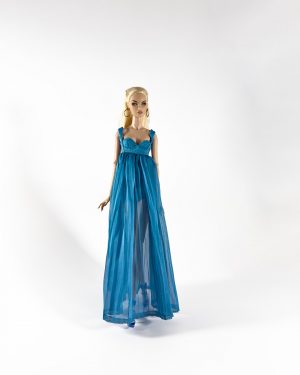 ropa alta costura muñecas vestido azul 1/6 hecho a mano en Barcelona