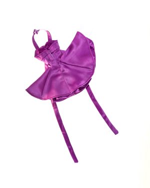Vestido Resort fucsia artesanal para muñeca, vista trasera
