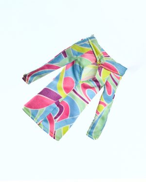 Vestido réplica Totally Hair azul artesanal para muñeca, vista trasera